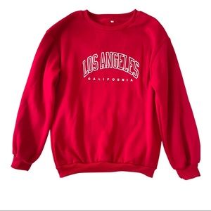 Red Los Angeles sweatshirt, brand new, very soft and comfortable.